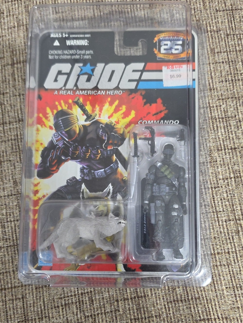 GI JOE 25TH ANNIVERSARY SNALE EYES W/ TIMBER